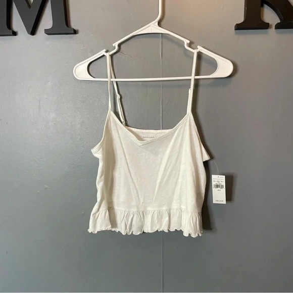 American Eagle Outfitters Tops - NWT American eagle cropped white peplum tank top size small